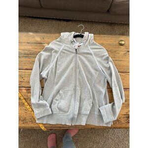 Danskin Womens Gray Zip up Sweatshirt XL hooded cotton pockets‎ activewear
